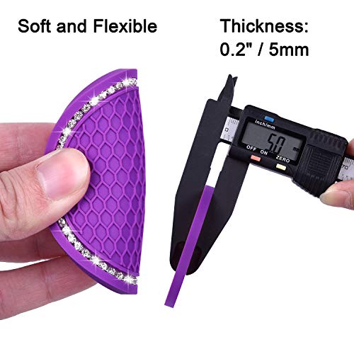 Bling Car Coasters, Wisdompro 2 Pack PVC Car Cup Holder Insert Coaster - Anti Slip Universal Vehicle Interior Accessories Crystal Glitter Cup Mats for Women and Men (2.75" Diameter, Purple) - color: Purple