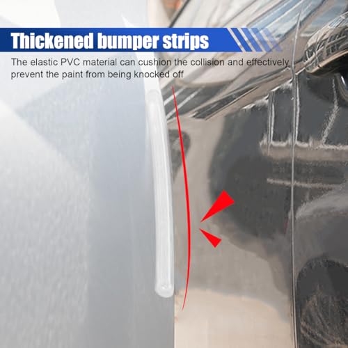 4PCS Car Side Door Edge Guards – Silicone Anti-Scratch&Anti-Collision Car Door Protector Trim Strips with Self-Adhesive – Universal Auto Body Bumper Protector for Cars SUVs Trucks Sedans (Transparent)