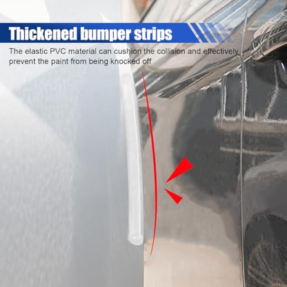 4PCS Car Side Door Edge Guards – Silicone Anti-Scratch&Anti-Collision Car Door Protector Trim Strips with Self-Adhesive – Universal Auto Body Bumper Protector for Cars SUVs Trucks Sedans (Transparent)