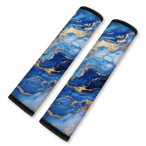 2Pcs Soft Auto Seat Belt Cover Pad Marble Texture Colorful Car Seatbelt Shoulder Cushion for Comfortable Driving, Compatible with All Cars' Seatbelt and Backpack Straps - color: Marble