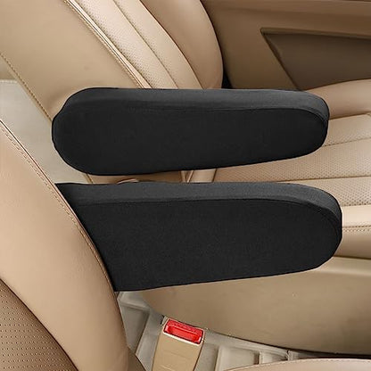 2 Pcs Car Front Seat Armrest Covers, Cloth Fabric Armrest Protectors, Direct Replacement Center Console Lid Armrest Cover Skin, Universal Accessories for Car, SUV, Truck and Van