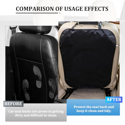 Car Kick Mat Back Seat Protector, Stain-Resistant Backseat Protector Cover to Protect from Dirt Scratches, Automotive Interior Seat Back Kick Pad for Kid, Universal for Vehicles