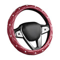 Bling Crystal Steering Wheel Cover, 15 Inch Soft Leather Sparkling Rhinestone Steering Wheel Protector, Universal Anti-Slip Steering Wheel Pad for Women Girls, Car Accessories (Wine Red) - color: Wine Red