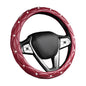 Bling Crystal Steering Wheel Cover, 15 Inch Soft Leather Sparkling Rhinestone Steering Wheel Protector, Universal Anti-Slip Steering Wheel Pad for Women Girls, Car Accessories (Wine Red) - color: Wine Red