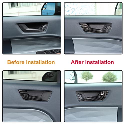 Aunginsy 8Pcs Car Inner Door Handle Switch Panel Trim Cover Compatible with Ford Maverick 2022-2025 Pickup Front Rear Door Handle Bowl Frame Panel Protector Decorative Sticker ABS Interior Accessories - color: Carbon Fiber Pattern