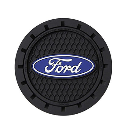 Plasticolor 000651R01 Ford Oval Auto Car Truck SUV Cup Holder Coaster 2-Pack , Blue