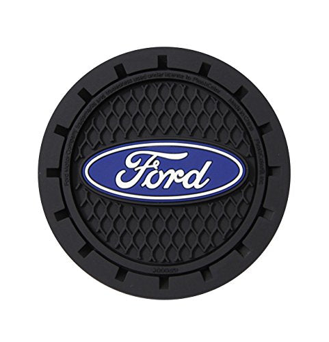 Plasticolor 000651R01 Ford Oval Auto Car Truck SUV Cup Holder Coaster 2-Pack , Blue
