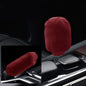 2PCS Plush Car Gear Shift Knob Cover & Handbrake Cover, Soft Fluffy Shift Knob Brake Handle Protector, Universal Car Interior Accessories (Burgundy) - color: Burgundy