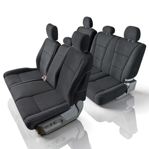 Pigenius Neoprene Seat Covers for Ford F-150 Lightning (2022-2026), F-150/Tremor (2015-2026), F-250/F-350 Super Duty (2017-2026) Crew Cab Bench Seat - Waterproof UV Resistant Full Set Front Rear