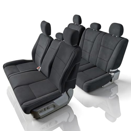 Pigenius Neoprene Seat Covers for Ford F-150 Lightning (2022-2026), F-150/Tremor (2015-2026), F-250/F-350 Super Duty (2017-2026) Crew Cab Bench Seat - Waterproof UV Resistant Full Set Front Rear