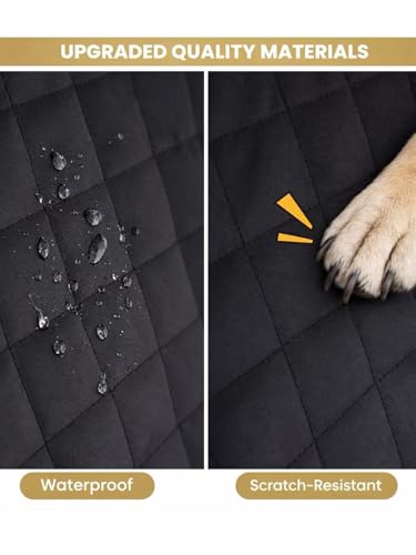 Waterproof SUV Dog Cargo Liner Mat - Heavy Duty Pet Seat Cover for SUV Sedan Van, Non-Slip Back Trunk Protector with Bumper Guard, Large Universal Fit (Black) (CHBX-D-01)