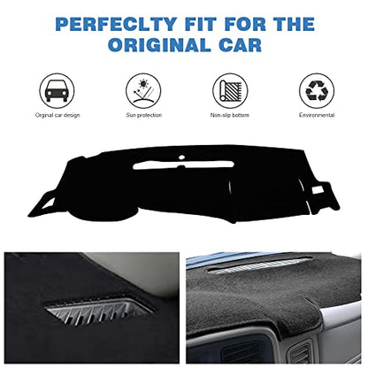 Dashboard Cover Compatible with 2007-2013 Chevy Silverado GMC Sierra with Two Glove Boxes Dash Cover Mat Black Premium Carpet - size: 2007-2013 Silverado and Sierra