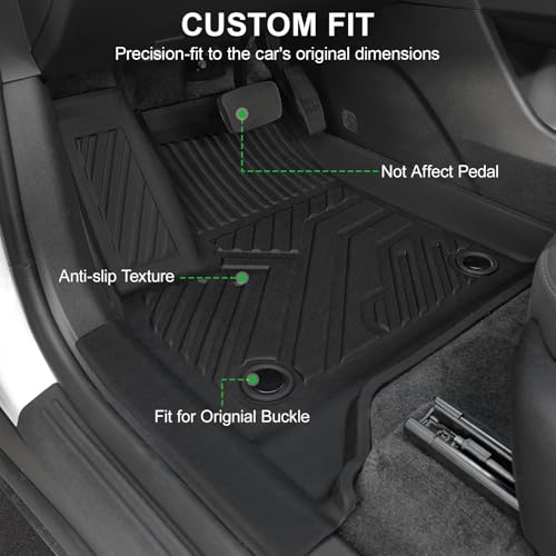 Floor Mats Full Set for 2024 2025 2026 Chevy Traverse & 2025 2026 Buick Enclave 7 Seats Captain Chairs, All Weather Cargo Trunk Liner, 2nd & 3rd Row Seat Back Cover, Door Sill Protector Accessories