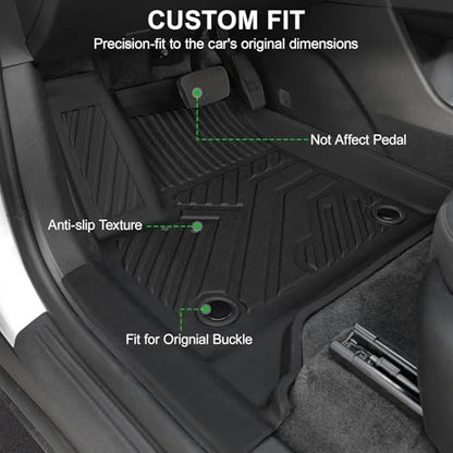 Floor Mats Full Set for 2024 2025 2026 Chevy Traverse & 2025 2026 Buick Enclave 7 Seats Captain Chairs, All Weather Cargo Trunk Liner, 2nd & 3rd Row Seat Back Cover, Door Sill Protector Accessories