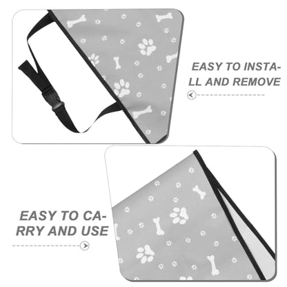 YARNOW Waterproof Pet Car Seat Cover with Nonslip Backing, Gray Paw Print Design, 110x50cm Passenger Seat Protector for Dogs and Pets