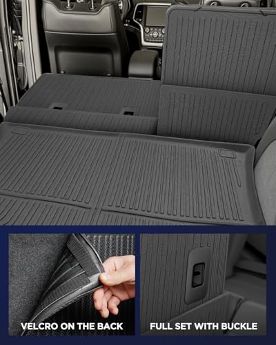 Full Set Floor Mats for Jeep Grand Cherokee 2011-2021 (Not for L), All-Weather Floor Mats+Cargo Liner+Backrest Protectors with Fastener Clips for Jeep Grand Cherokee 2011-2021 Accessories (11-Piece)