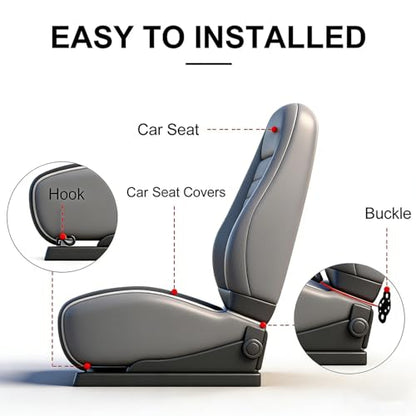 Linen Seat Cover for Car,Bottom Seat Covers for Trucks,Car Seat Pad,Seat Cushion Breathable Ventilated Front Seat Only[Black] - color: W-Black