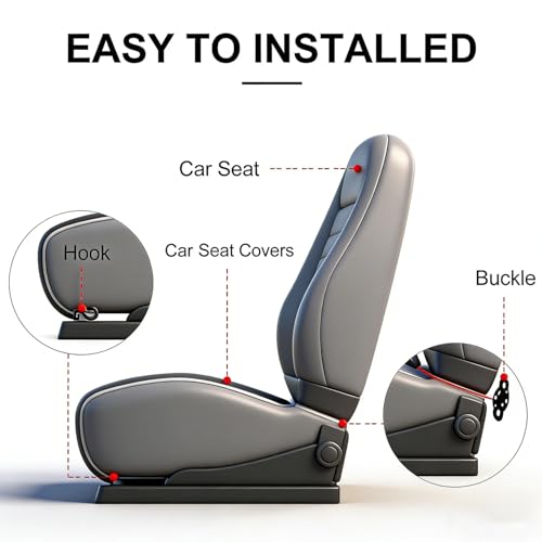 Car Seat Cover,Linen Bottom Car Seat Covers,Universal Cloth Car Seat Cushion Cooling Breathable Ventilated Front Seat Only[Gray] Automotive, SUV, Truck, and Van - color: Gray