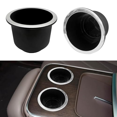 2PCS Cup Holder Insert, Automotive Cup Holders, Large Capacity Plastic Vehicle Cups Holder Insert Replacement, Portable Recessed Plastic Vehicle Drink Can Adapter Universal for RV Boats Sofas