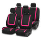FH Group Full Set Car Seat Covers Unique Flat Cloth, Front Set and Solid Bench Cover with Gift, Easy to Install- Universal Fit for Cars Trucks and SUVs (Pink) - color: pink