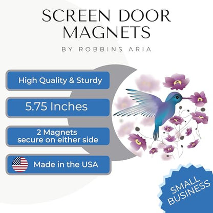 Screen Door Magnets Double Sided – Keep People, Kids, and Dogs from Running into a Screen Door. Saver - Robbins Aria Hummingbird - color: Hummingbird