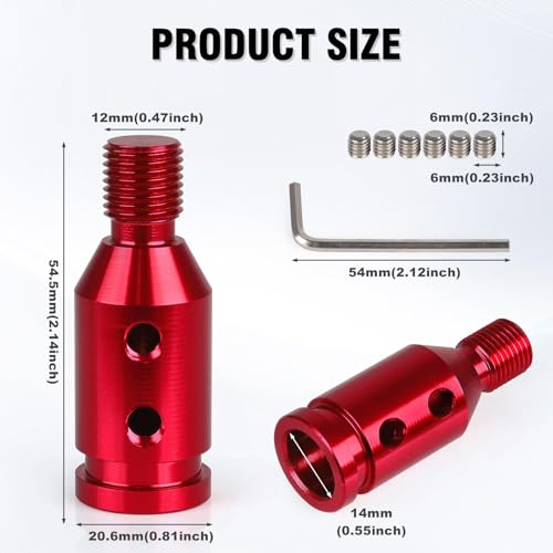 Universal Gear Shift Knob Adapter 12x1.25,Aluminum Alloy Shifter Knob Adapter,Gear Shift Adapter for Non-Threaded Manual Shifters M12x1.25(Red) - color: M12x1.25(Red)