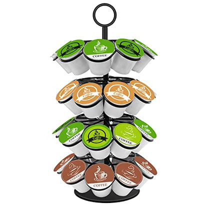 KIMIUP Coffee Pod Holder, K Cup Organizer Compatible with K-Cups(36 Pods), Kitchen Detachable Coffee Pod Organizer for Countertop, Spins 360-Degrees - color: Black