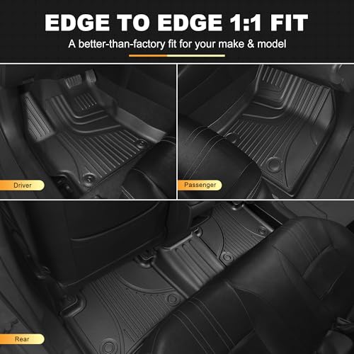 Automotive Floor Mats & Cargo Liners Compatible with 2014 2015 2016 2017 2018 2019 Toyota Corolla Floor Mats & Trunk Mat Set, All Weather TPE Floor Liners Cargo Mats (Not fit Hatchback Model). - style: 2014-2019 | For Toyota Corolla 1st & 2and Row & Cargo