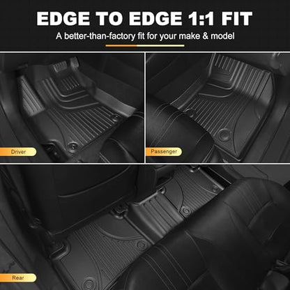 Automotive Floor Mats & Cargo Liners Compatible with 2014 2015 2016 2017 2018 2019 Toyota Corolla Floor Mats & Trunk Mat Set, All Weather TPE Floor Liners Cargo Mats (Not fit Hatchback Model). - style: 2014-2019 | For Toyota Corolla 1st & 2and Row & Cargo