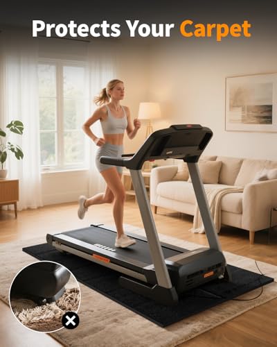 Stepwaver Walking Pad Mat for Carpet, Treamill Mat for Hardwood Floors, High Density, 1/4 Thickness, Folable, Floor Protection Mats for Bikes, Elliptical, Treadmill - size: 71"L x 32"W x 0.3"Th
