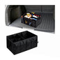 Car Trunk Organizer, Collapsible Waterproof Automotive Storage Cargo Organizer, Multi Compartment Portable Vehicle Container Box Accessories, Universal for Truck SUV Minivan (Black)