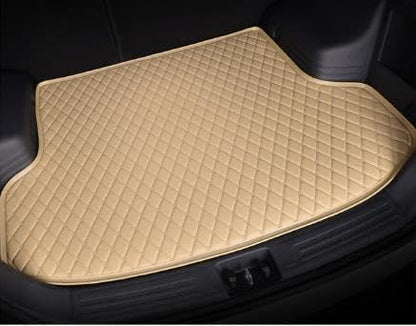 Custom Car Cargo Mat Car Boot Liner Waterproof Anti-Slip All Weather Protection Leather Material, Compatible with 99% Car Model Trunk Carpet Liners (Beige) - color: beige