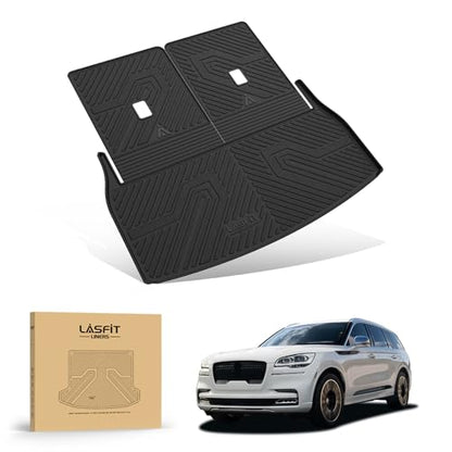 LASFIT Trunk Mat & Backrest Mats for Lincoln Aviator 2026 2025 2024 2023 2022 2021 2020, All Weather TPE Custom Fit Cargo Liner for Aviator Cargo Mat 2020-2026, Black, Easy to Clean - size: 2020-2026|For Lincoln Aviator|Trunk&Backrest Mats