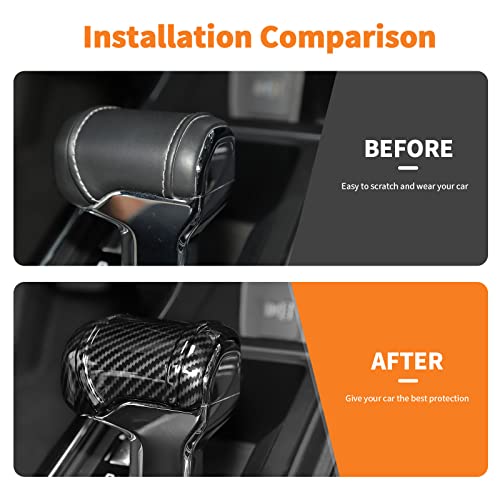 Carbon Fiber Gear Shift Knob Cover Stick Shifter Cap Cover Compatible with Ford F150 2021-2026+ - color: Carbon Fiber