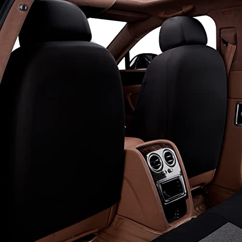 Flying Banner Car Seat Covers Full Set Universal fit Most Car,Truck,SUV and Van Comfortable Airbag Compatible Jacquard & Polyester (Black Gray, Full Set - Low Back) - color: Black Gray