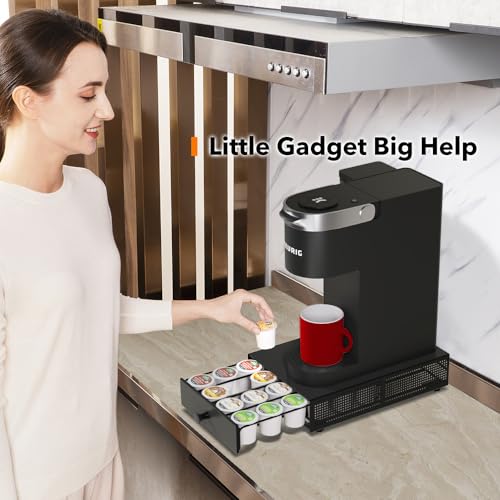 SICHEER K Cup Organization Storage Drawer Maker K Cup Holder Coffee Pod Organizer Stand Tray Counter Rack Countertop Maker Stand Capsules Compatible with Keurig Accessories Holds 24 Pods - size: 24 Pod Capacity