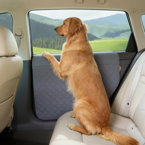 Car Door Protector for Dogs, 31.5 × 27.6 in Anti Scratch 600D Oxford Fabric, Door Protector from Dog Scratching, Door Guards for Cars, Compatible with SUV Pickup Trucks (Gray)