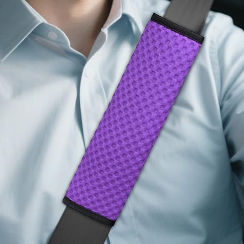 2PCS Car Seat Belt Covers, Soft Seat Belt Shoulder Pads Neck Covers, Breathable Mesh Seatbelt Strap Protector, Car Interior Accessories for Comfortable Driving Fit for Truck SUV (Purple) - color: Purple