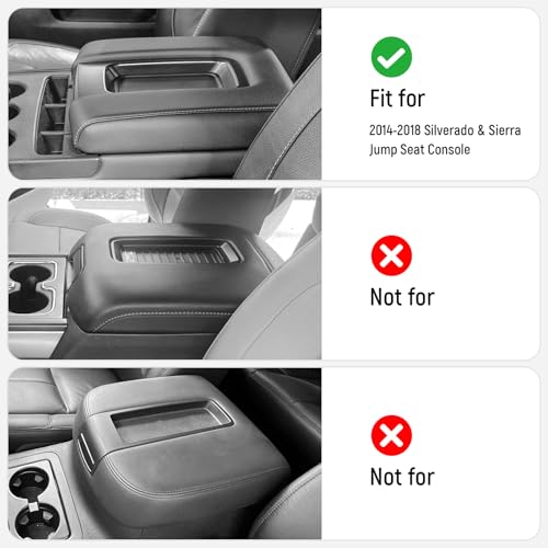 ZZEQYG Center Console Cover for Chevy Silverado/GMC Sierra 2014-2018, Tahoe & Suburban & Yukon 2015-2020, Car Armrest Cover Accessories(Fits Jump Seat Console Only) - color: For Silverado/Sierra 2014-2018(Jump Seat)