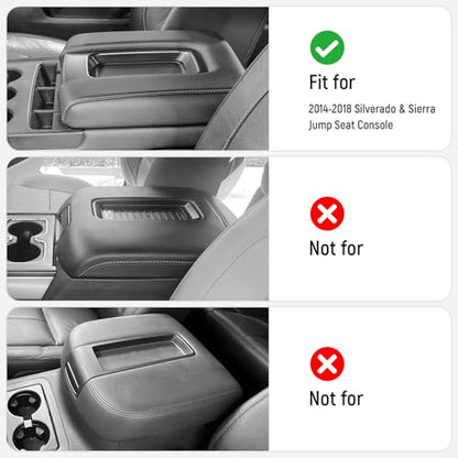 ZZEQYG Center Console Cover for Chevy Silverado/GMC Sierra 2014-2018, Tahoe & Suburban & Yukon 2015-2020, Car Armrest Cover Accessories(Fits Jump Seat Console Only) - color: For Silverado/Sierra 2014-2018(Jump Seat)