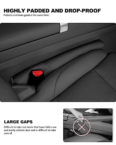 Leather Car Seat Gap Filler Spacer Universal Seat Gap Filler Plug for Car SUV Truck Fit Organizer Fill The Gap Between Seat and Console Stop Things from Dropping