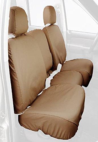 Covercraft Custom-Fit Rear- Third Seat Bench SeatSaver Seat Covers - Polycotton Fabric, Tan - color: Tan