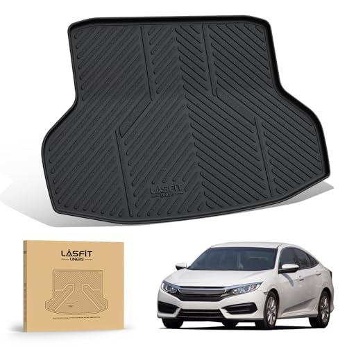 LASFIT Trunk Mat for Honda Civic Sedan 2016-2021, All Weather TPE Custom Fit Trunk Liner Trunk Tray Cargo Mat Cargo Liner Cargo Tray (Not for Hatchback/Coupe) - size: 1）For Honda Civic | 2016-2021 | Trunk Mat