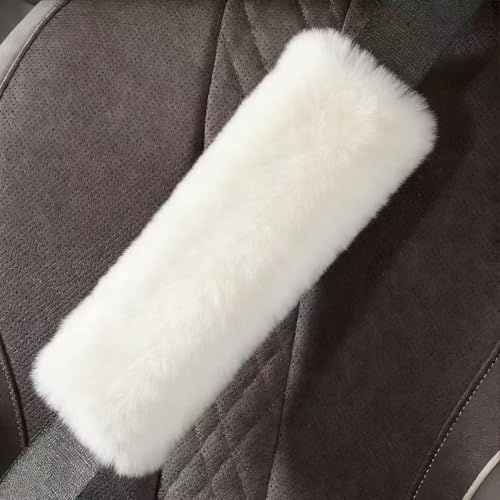 2 PCS Car Seat Belt Pads Cover Soft Seat Belt Shoulder Pad Safety Belt Strap Shoulder Pad Comfortable Driving Compatible with Most Cars Helps Protect You Neck and Shoulder - color: white jianhu