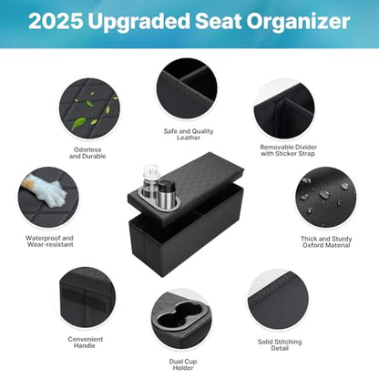 Car Seat Organizer for Kia Telluride 2020-2026 Center Console Organizer with Cup Holders for Telluride, Kids Toys Baby Supplies Dog Toy Box Storage Bin Travel Accessories - style: Telluride with Cup Holders