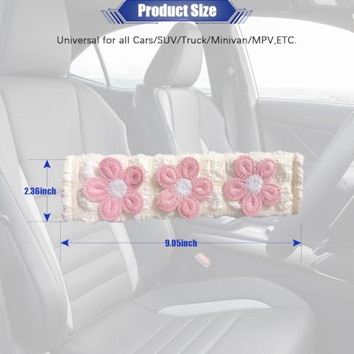 JDDRY 2PC Car Seat Belt Covers Pads,Seat Strap Pads,Auto Seat Belt Pad,Fit for Most Vehicles,Car Interior Accessories(Three Flower,Pink) - color: Three Flower-Pink