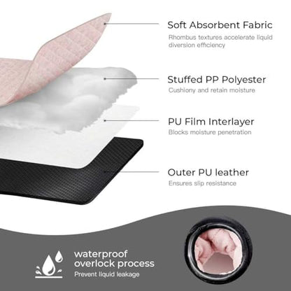 2 Pack Waterproof Piddle Pads Carseat Potty Training Car Seat Protector Waterproof Car Seat Liner Cover to Prevent Pee - color: light pink
