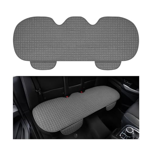 Car Back Seat Cover, Breathable Waterproof Vehicle Rear Bench Protector with Storage Pocket, Comfortable Automotive Back Seat Cushion Pad, Universal for SUV RV Truck (Gray)
