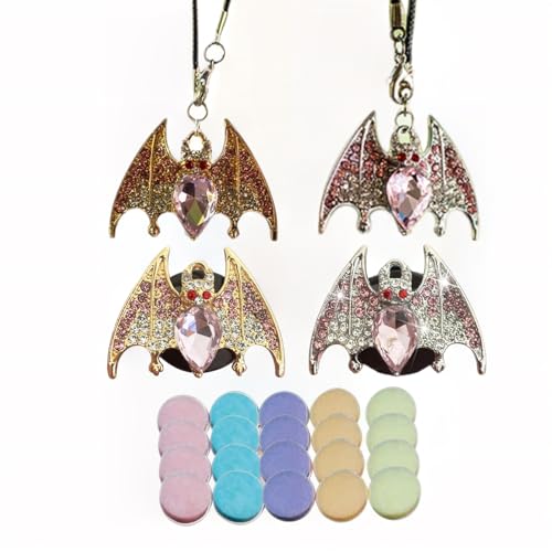 New Bat Aromatherapy Car Decoration Clip Car Air Vent Decorative Fragrance Bat Rearview Mirror Pendant Ambience Decoration Pendant (All Decorative Models) - size: All Decorative Models