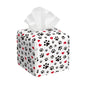 Dog Paw Cat Paw Heart Love Tissue Box Cover Square, Animal Puppy Footprints Tissue Box Holder Waterproof Leather Facial Paper Organizer Dispenser for Bathroom Home Car Nightstand Vanity Desk - color: Color-18